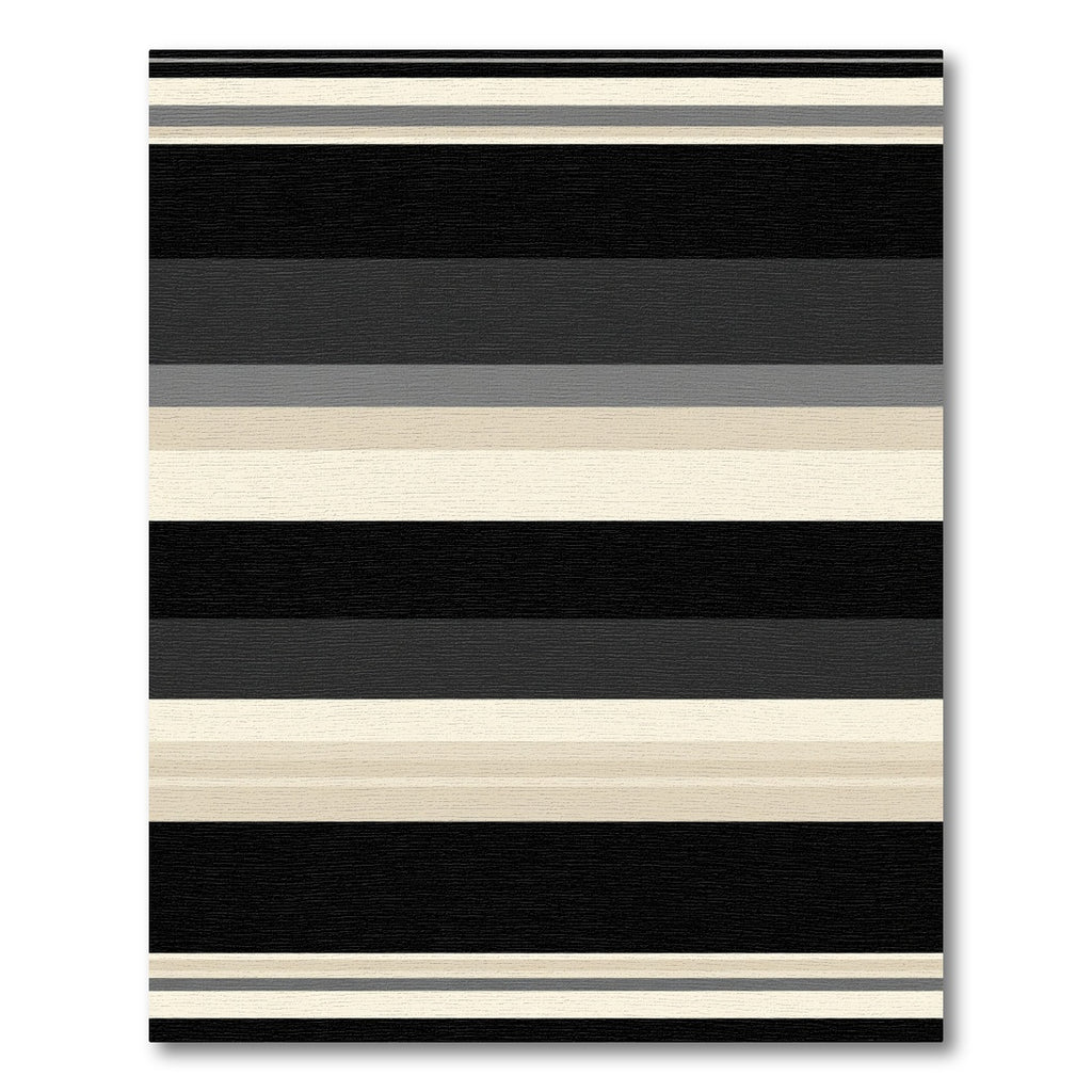 Modern Black Beige Stripe Rug