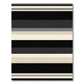 Modern Black Beige Stripe Rug