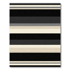 Modern Black Beige Stripe Rug