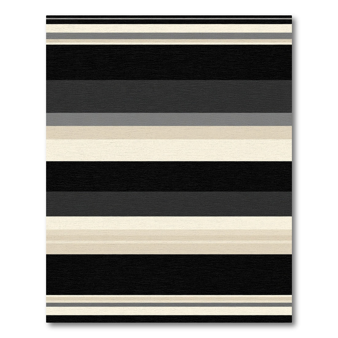 Modern Black Beige Stripe Rug