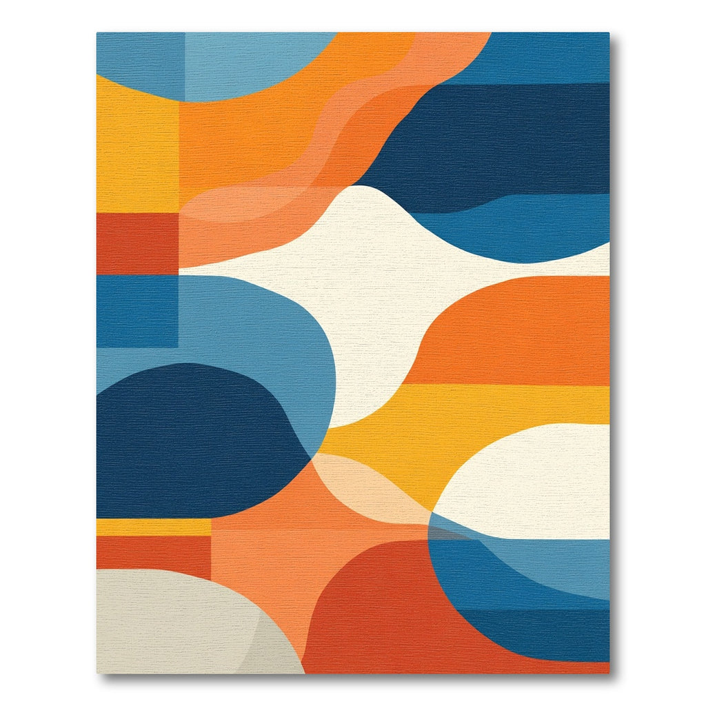 Mid Century Modern Abstract Wave Rug