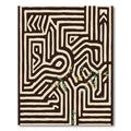 Bold Organic Maze White Lines Rug