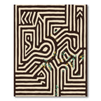 Bold Organic Maze White Lines Rug
