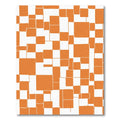 Orange White Geometric Composition Rug