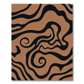 Brown Black Swirl Abstract Organic Rug