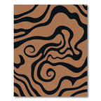 Brown Black Swirl Abstract Organic Rug
