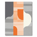 Modern Orange Gray Abstract Blocks Rug
