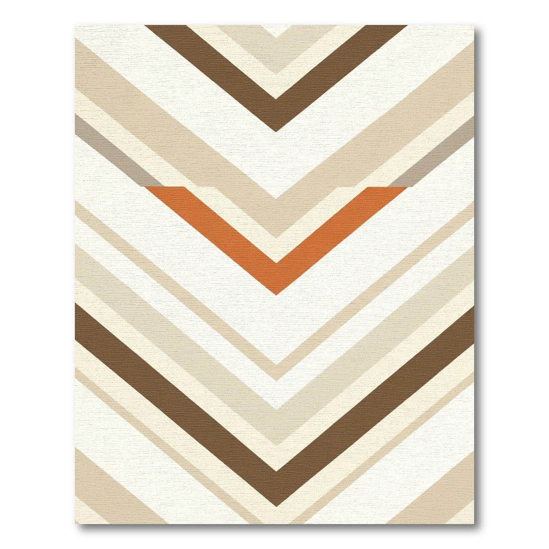 Earthy Chevron Geometric Lines Rug