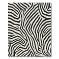 Cream and Black Abstract Zebra Stripes Rug