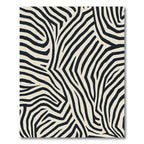 Cream and Black Abstract Zebra Stripes Rug