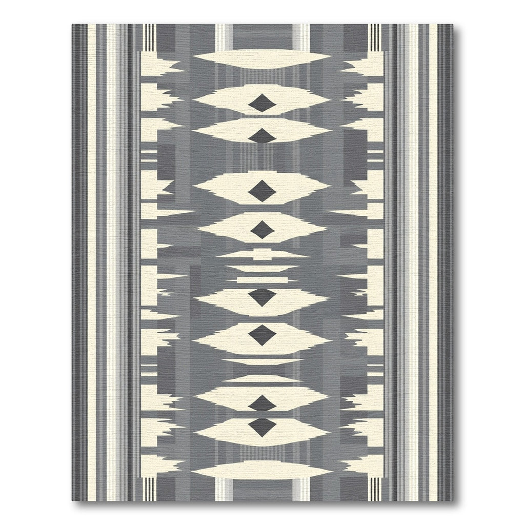 Gray Cream Diamond Stripe Geometric Rug