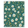 Teal White Daisy Vine Artwork Rug
