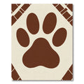 Brown Paw Print Geometric Accent Rug