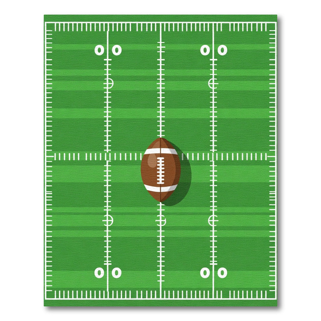 Green Football Field Lines Ball Rug