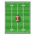 Green Football Field Lines Ball Rug