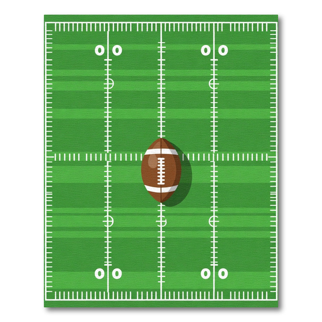 Green Football Field Lines Ball Rug