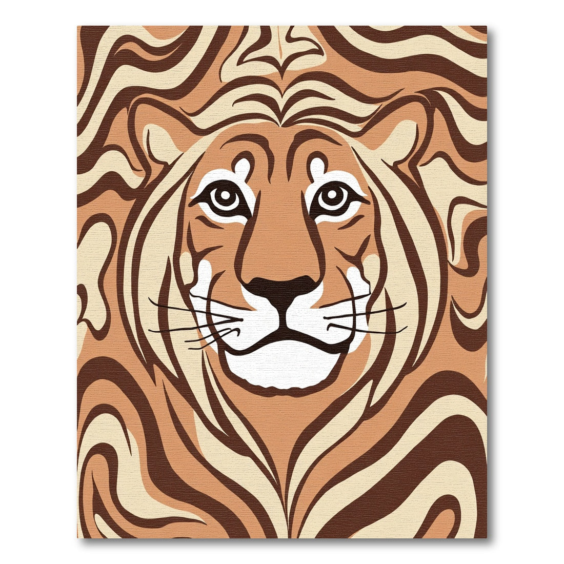 Bold Tiger Stripe Face Art Rug