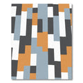 Abstract Terracotta Blue White Blocks Rug