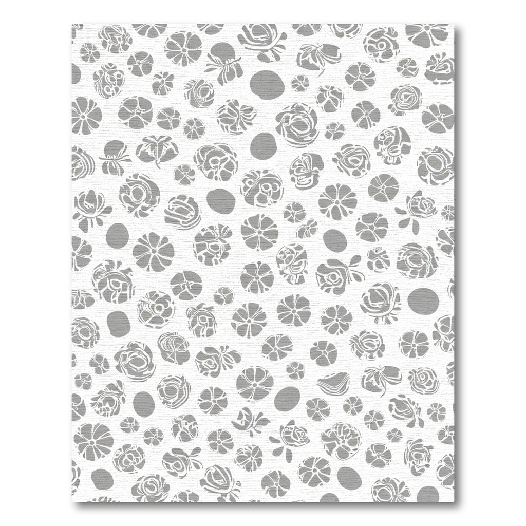 Gray Abstract Floral Ditsy Rug