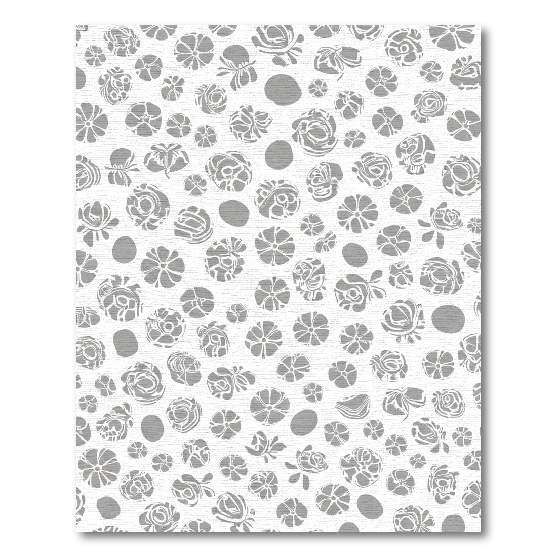 Gray Abstract Floral Ditsy Rug
