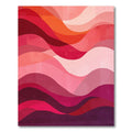 Crimson Pink Layered Wave Rug - Washable Flatwoven Chenille
