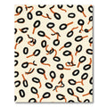 Abstract Black Ochre Oval Cluster Rug