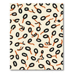 Abstract Black Ochre Oval Cluster Rug