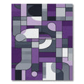 Abstract Geometric Purple Gray Shapes Rug