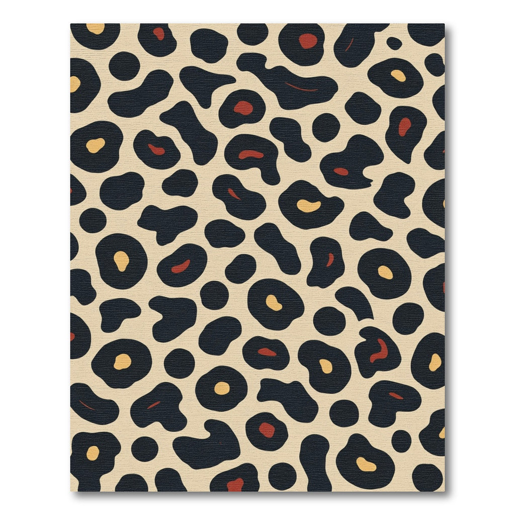 Bold Leopard Spots Cream Black Red Rug