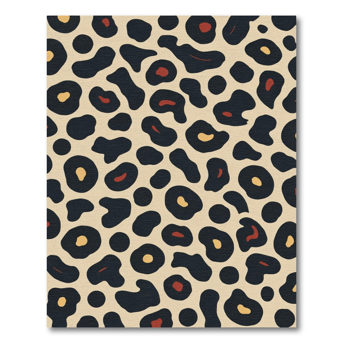 Bold Leopard Spots Cream Black Red Rug