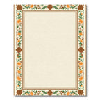 Earthy Autumn Floral Vine Border Rug