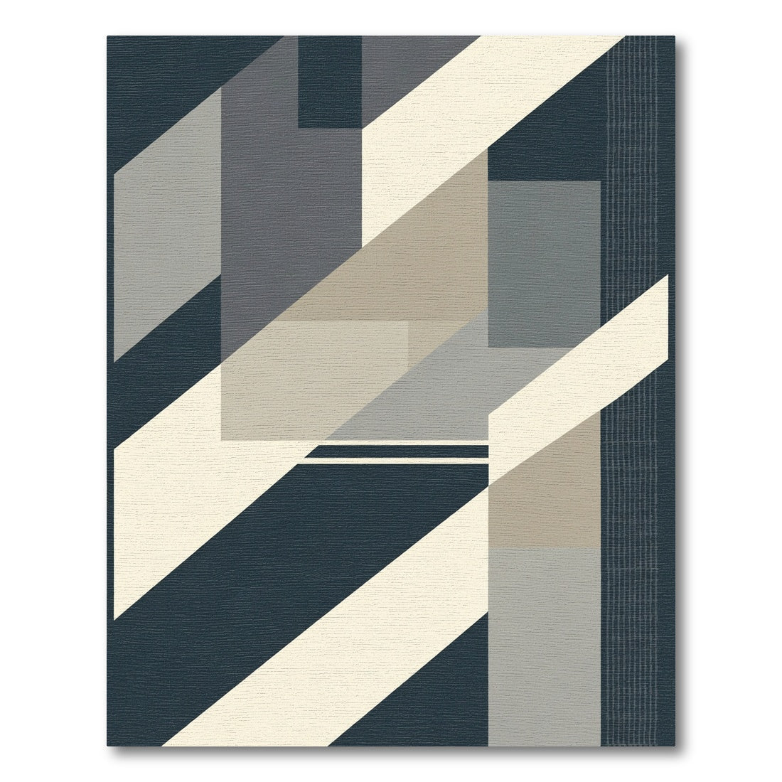 Modern Geometric Slate Blocks Rug