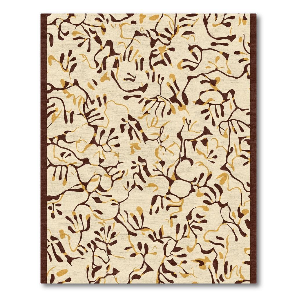 Organic Tan Brown Branch Network Rug