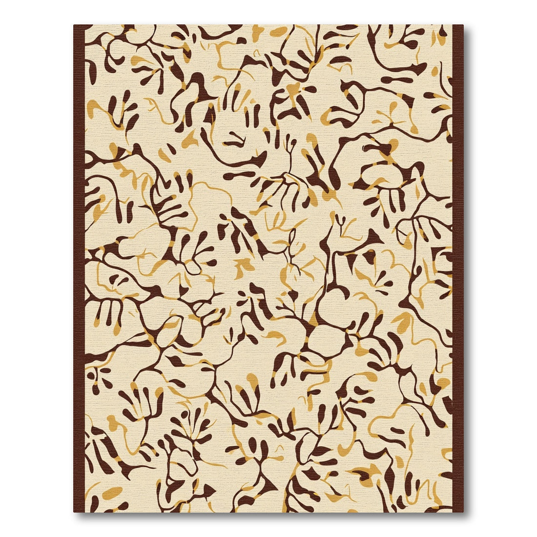 Organic Tan Brown Branch Network Rug
