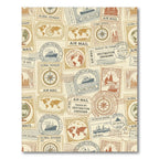 Vintage Travel Stamps World Explorer Rug