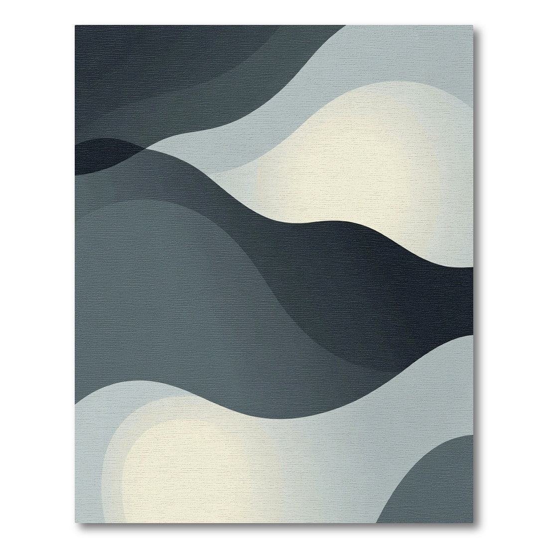Modern Grey Gradient Flowing Curves Rug