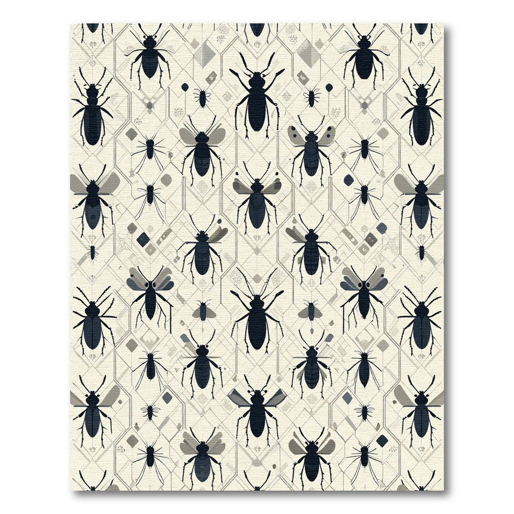 Dark Insect Hexagonal Geometric Background Rug