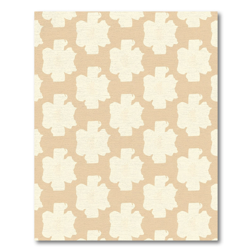 Cream Orchid Overlay Tan Rug