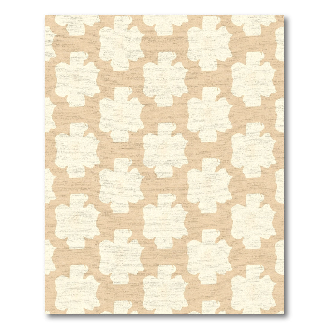 Cream Orchid Overlay Tan Rug