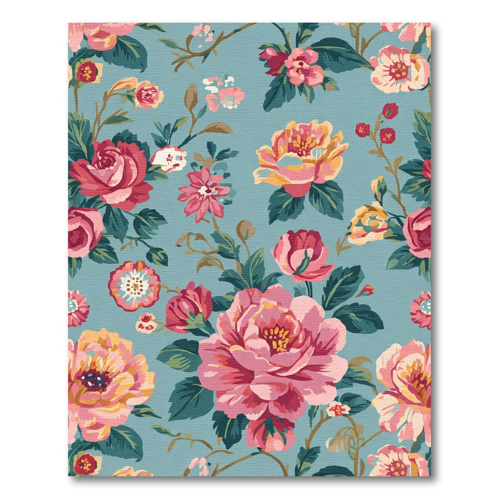 Vintage Rose Blossom Garden Rug