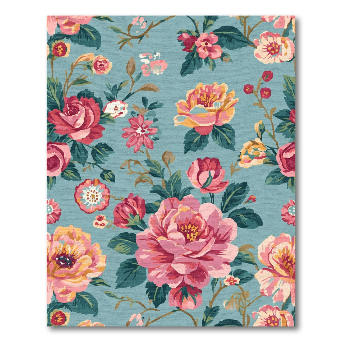 Vintage Rose Blossom Garden Rug