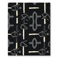 Abstract Gray Black Cream Graphic Rug