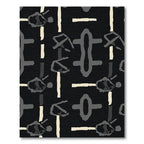 Abstract Gray Black Cream Graphic Rug