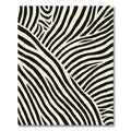 Bold Cream Black Wavy Stripes Rug