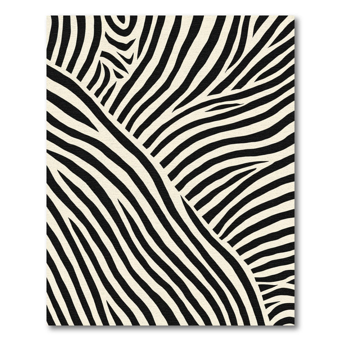 Bold Cream Black Wavy Stripes Rug
