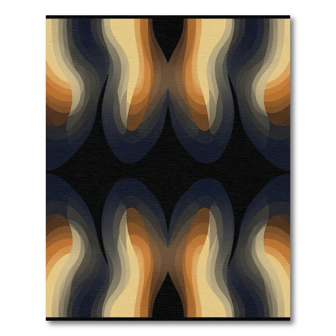 Wavy Layers Warm Tone Abstract Rug