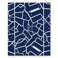Deep Blue Constellation Geometric Abstraction Rug