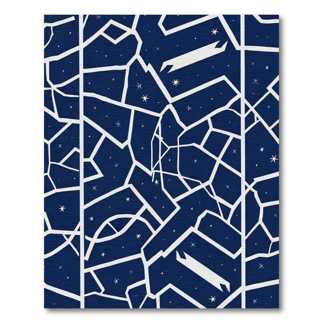 Deep Blue Constellation Geometric Abstraction Rug
