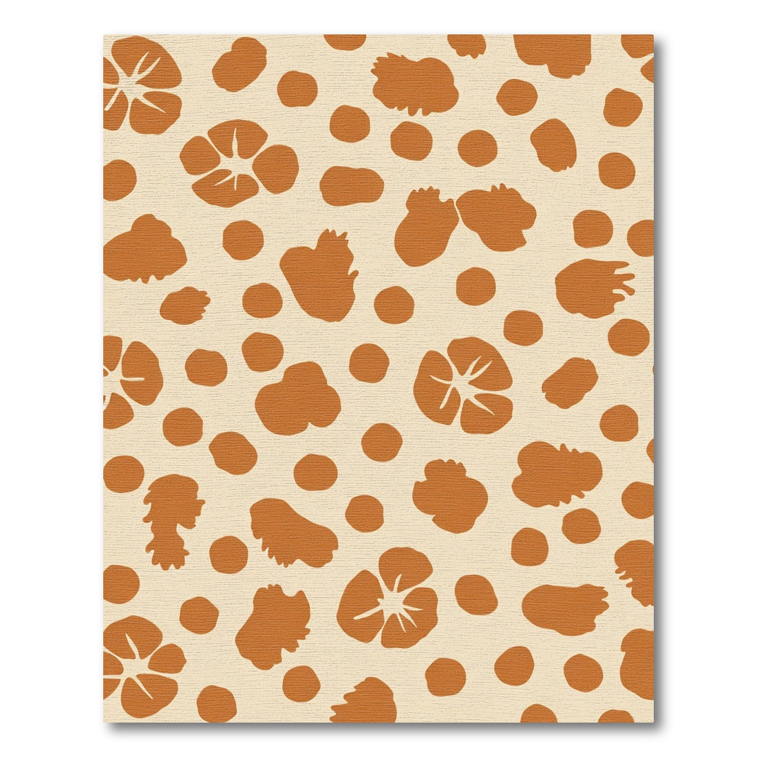Terracotta Blobs and Petals Rug