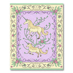 Whimsical Light Yellow Unicorn Garden Rug